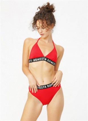 mayostoreBonestaÜçgen Bikini ModelleriBonesta Bantlı Kırmızı Üçgen Bikini