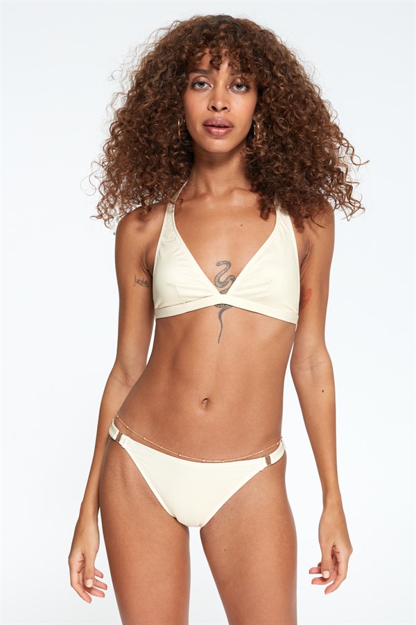 mayostorePierre CardinÜçgen Bikini ModelleriPierre Cardin Uzun Üçgen Çizgili Bikini Takım 227204 Ekru